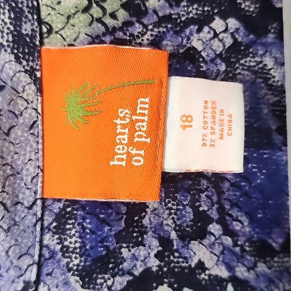 Hearts of Palm Blue / Green Snakeskin Print Lightweight Waist Line Jacket Sz 18 - Picture 8 of 9